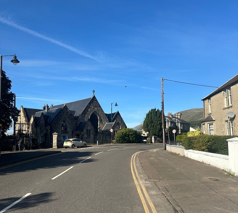 Premium residential scaffolding installation by RCR Scaffolding Solutions on a traditional stone villa in Dollar, FK14, providing safe heritage access in the Hillfoots with 40 years of family-run expertise.