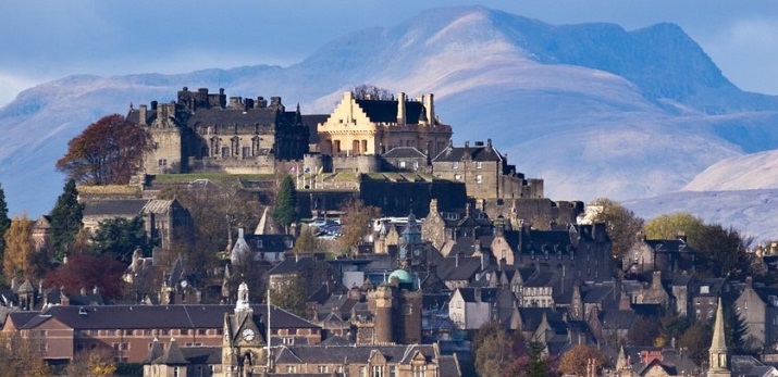 Professional scaffolding tower erected by RCR Scaffolding Solutions on Stirling Bridge for stone masonry restoration, highlighting 40 years of safe access across Central Scotland.